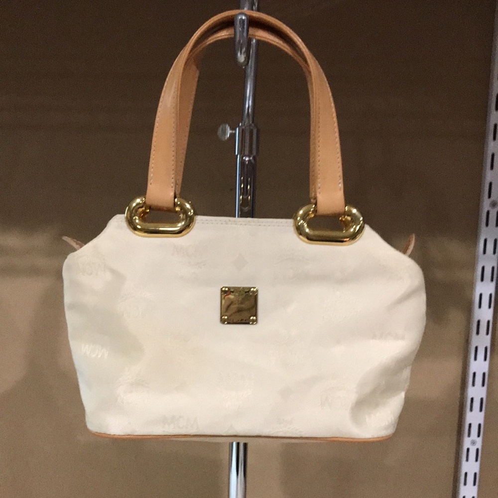 MCM Vintage Leather Trimmed Satchel - Picture 15 of 15